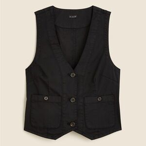 J. Crew Black Button-Front Cotton Vest